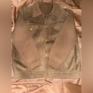 vintage Torras suede leather and knit bomber jacket